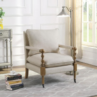 Coaster Furniture 903058 Upholstered Accent Chair with Casters Beige